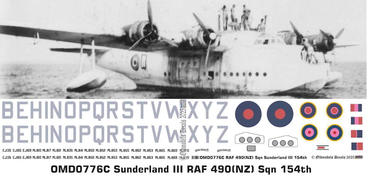 (image for) OMD0776C Short Sunderland III Royal Air Force (NZ)