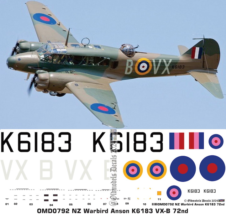 (image for) OMD0792 Avro Anson Mk.I New Zealand Warbird & Civil