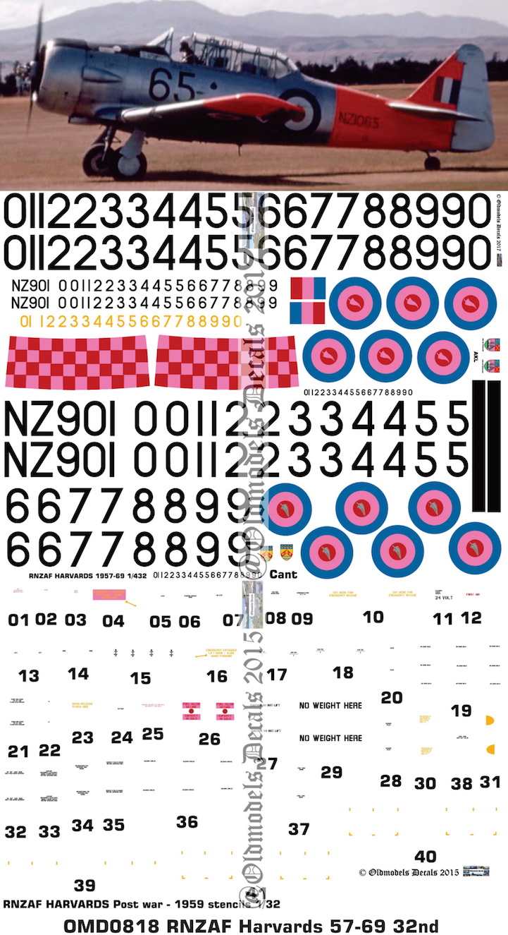 (image for) OMD0818+OMD0830 North American Harvard Royal New Zealand Air Force