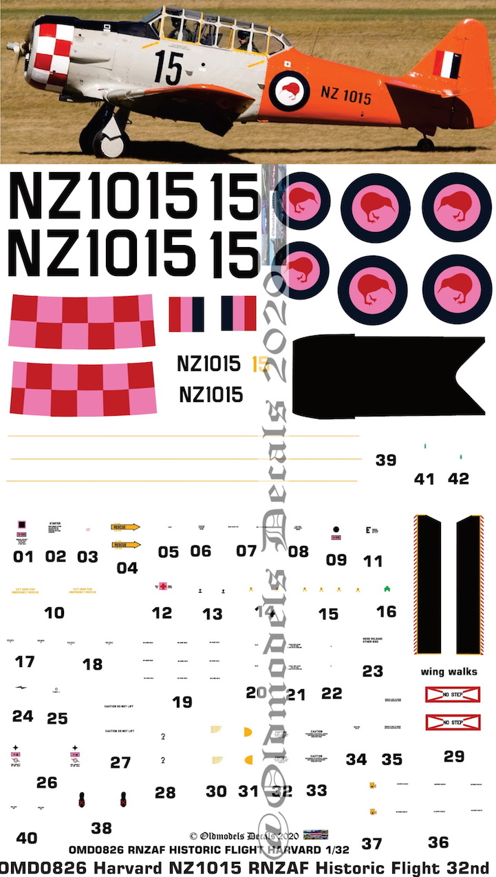 (image for) OMD0826 + 0831 North American Harvard Royal New Zealand Air Force