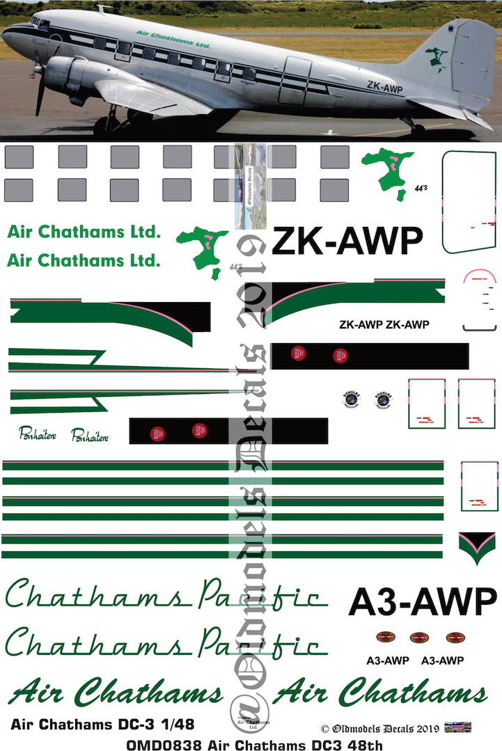 (image for) OMD0838 DC3 Air Chathams / Chathams Pacific