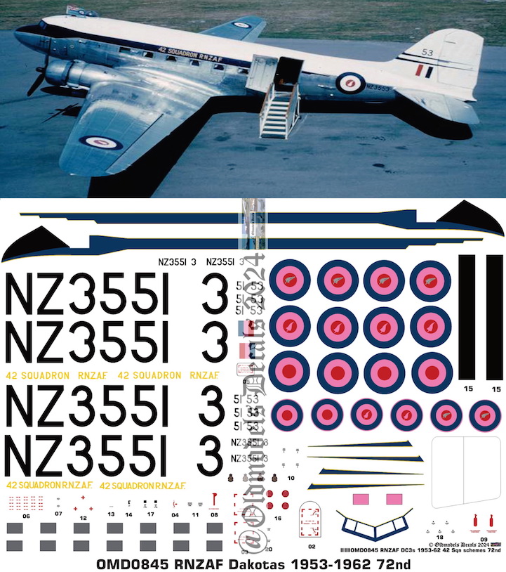 (image for) OMD0845 DC3 Dakota Royal New Zealand Air Force
