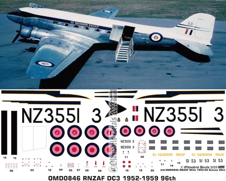(image for) OMD0846 DC3 Dakota Royal New Zealand Air Force