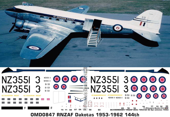 (image for) OMD0847 DC3 Dakota Royal New Zealand Air Force
