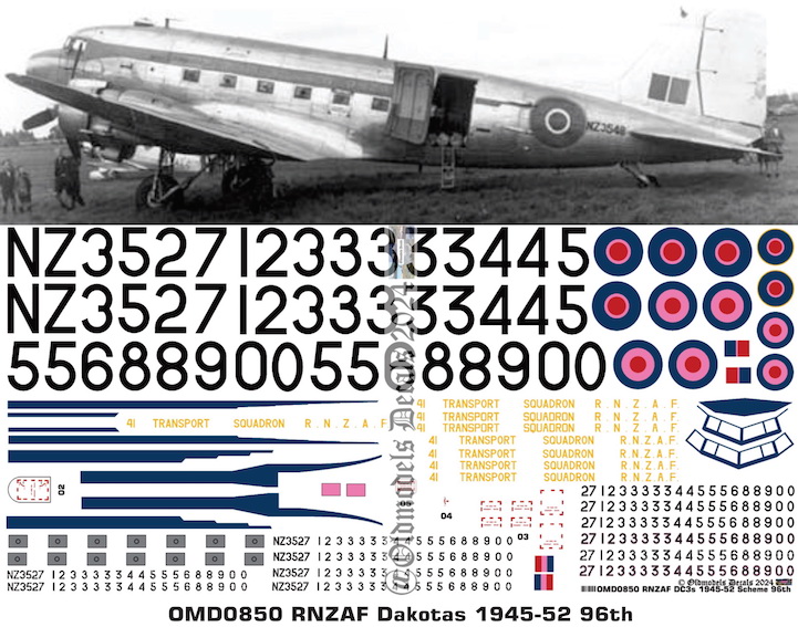 (image for) OMD0850 DC3 Dakota Royal New Zealand Air Force