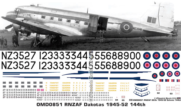 (image for) OMD0851 DC3 Dakota Royal New Zealand Air Force