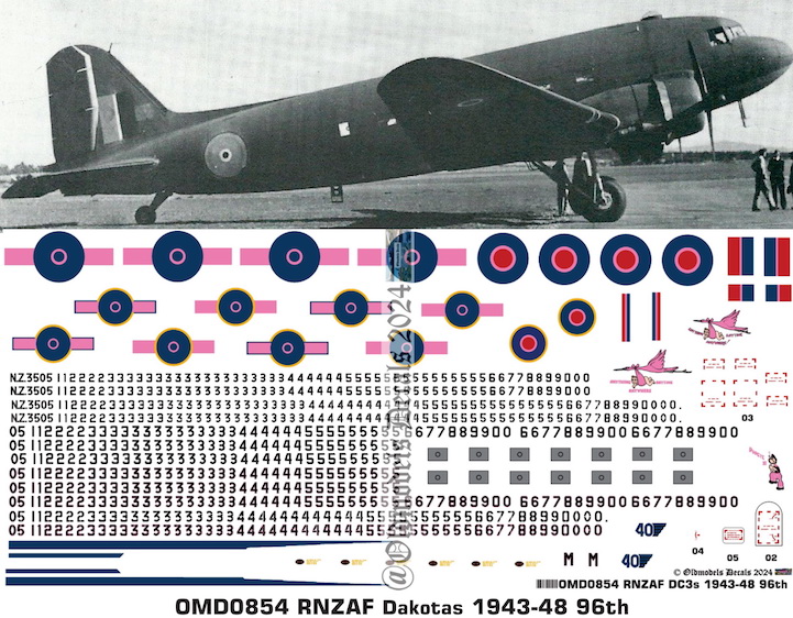(image for) OMD0854 DC3 Dakota Royal New Zealand Air Force