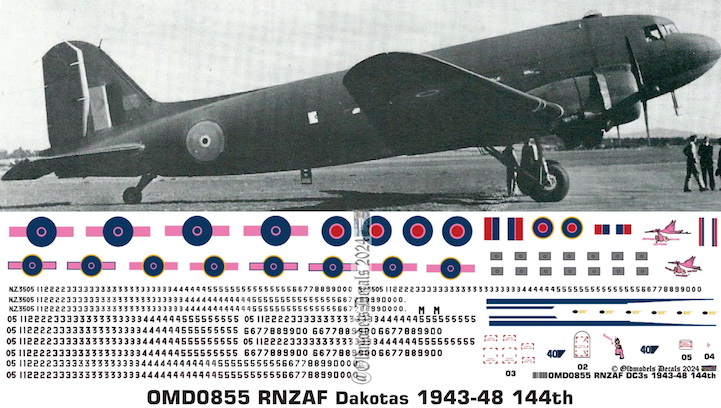 (image for) OMD0855 DC3 Dakota Royal New Zealand Air Force