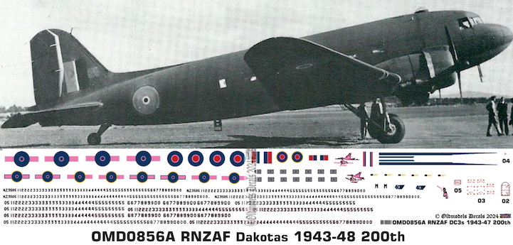(image for) OMD0856A DC3 Dakota Royal New Zealand Air Force