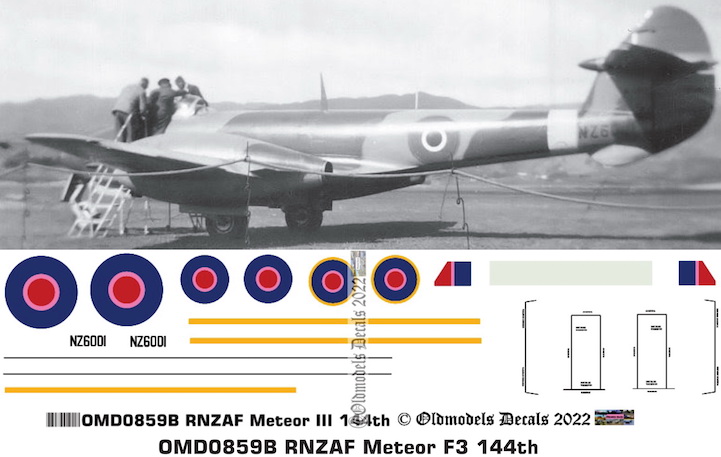 (image for) OMD0859B Gloster Meteor F3 Royal New Zealand Air Force