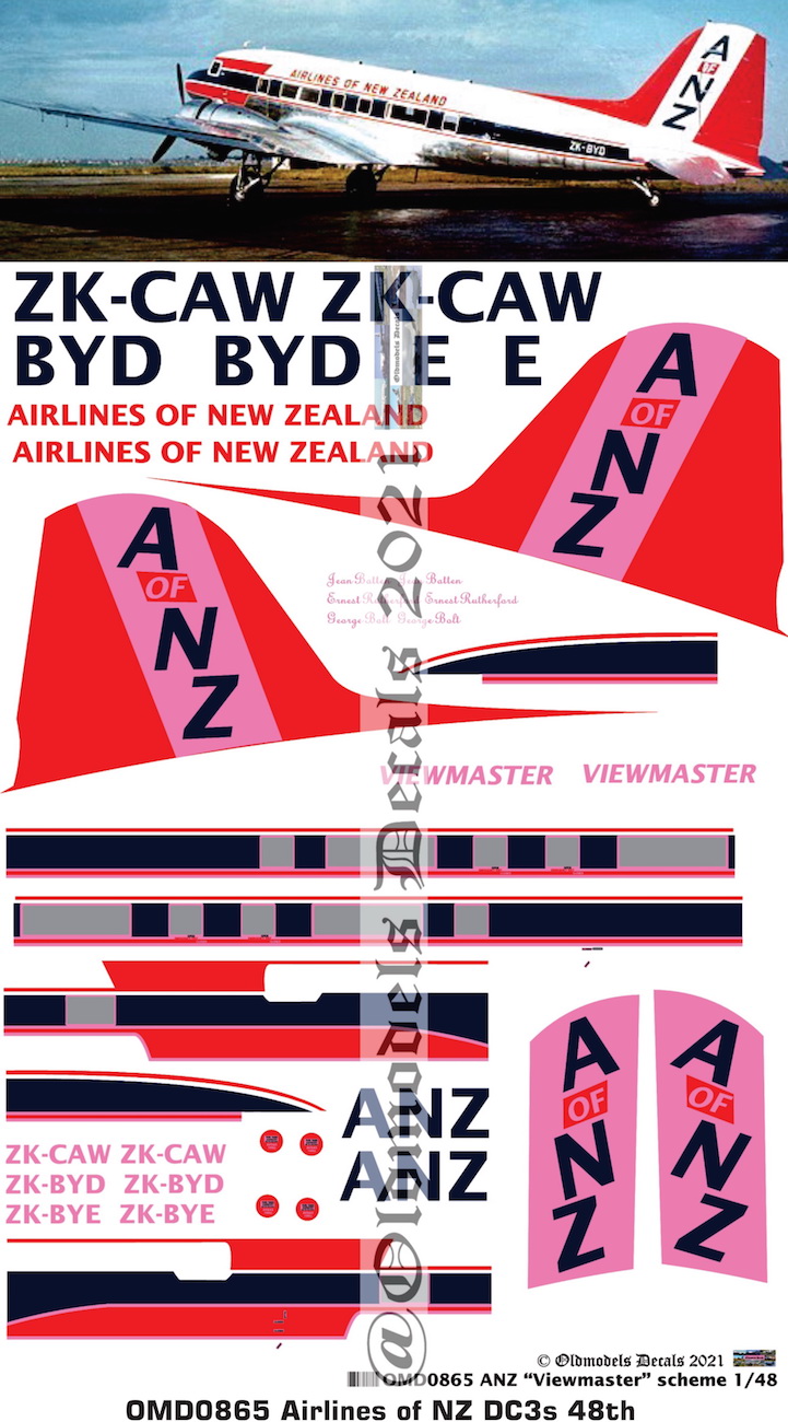 (image for) OMD0865 DC3 Airlines of New Zealand