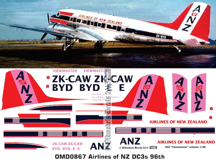 (image for) OMD0867 DC3 Airlines of New Zealand
