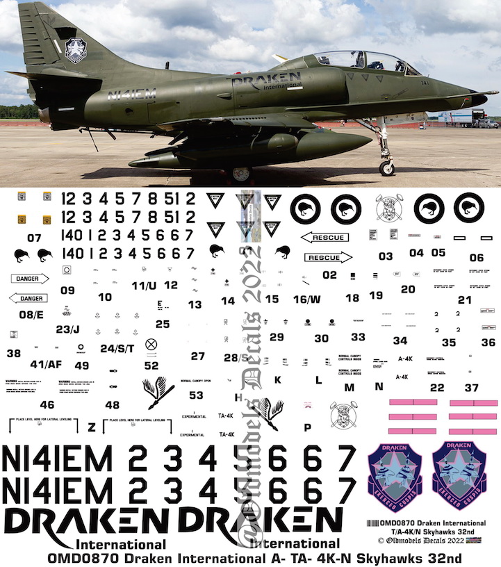 (image for) OMD0870 T/A-4K/N Skyhawk Draken International Corp