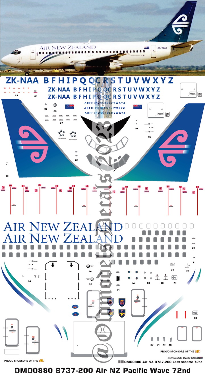 (image for) OMD0880 Boeing B737-200Adv Air New Zealand
