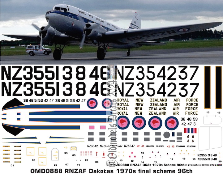 (image for) OMD0888 DC3 Dakota Royal New Zealand Air Force