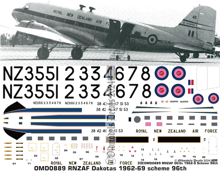(image for) OMD0889 Douglas DC3 Royal New Zealand Air Force