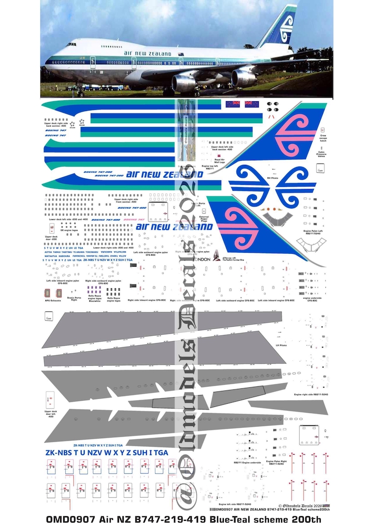 (image for) OMD0907 Boeing B747-219/419 Air New Zealand
