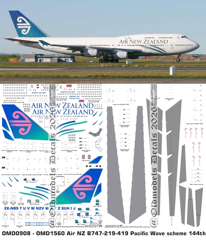 (image for) OMD0908 - OMD1560 Boeing B747-219/419 Air New Zealand