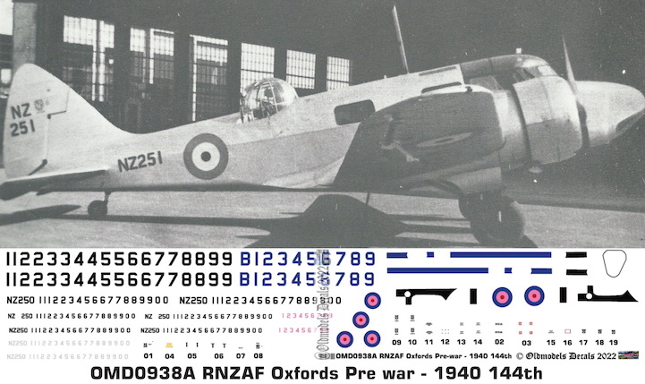 (image for) OMD0938A Airspeed Oxford Royal New Zealand Air Force