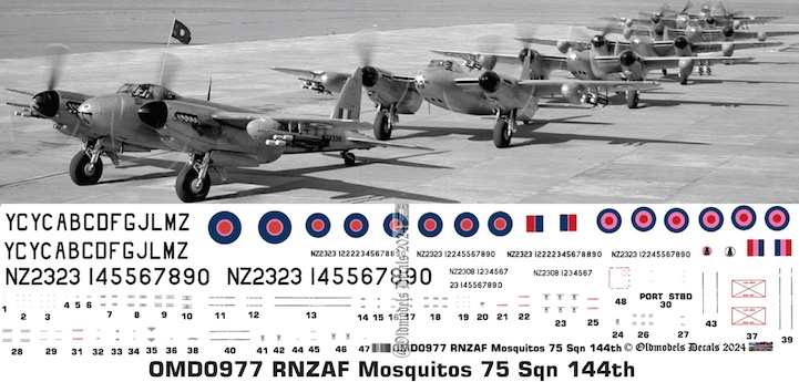 (image for) OMD0977 DH Mosquito Royal New Zealand Air Force 75 Sqn