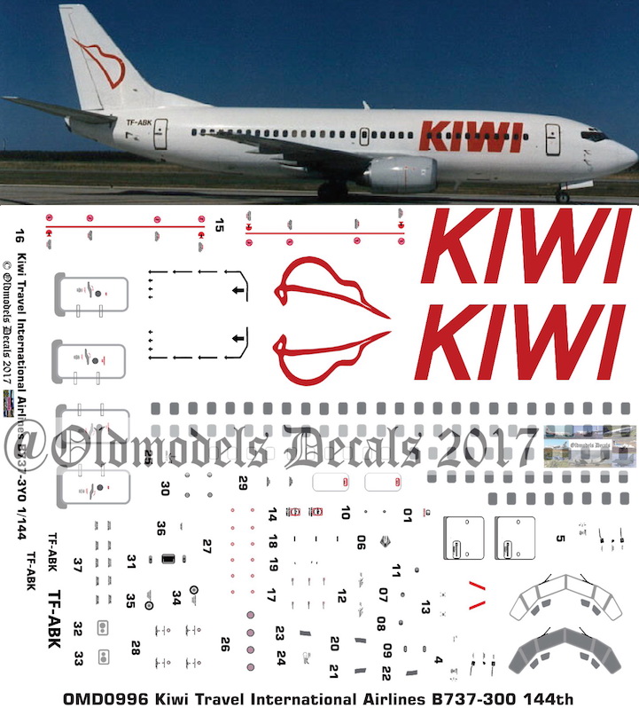 (image for) OMD0996 Boeing B737-300 Kiwi Travel International Airlines