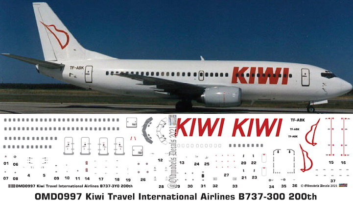 (image for) OMD0997 Boeing B737-300 Kiwi Travel International Airlines