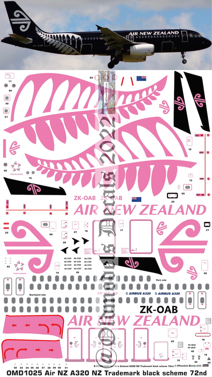 (image for) OMD1025 Airbus A320 Air New Zealand