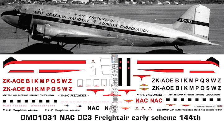(image for) OMD1031 DC3 National Airways Corporation / Freightair
