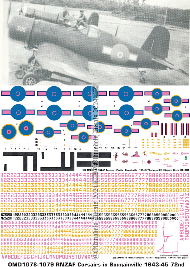 (image for) OMD1078+OMD1079 Chance-Vought Corsair Royal New Zealand AF