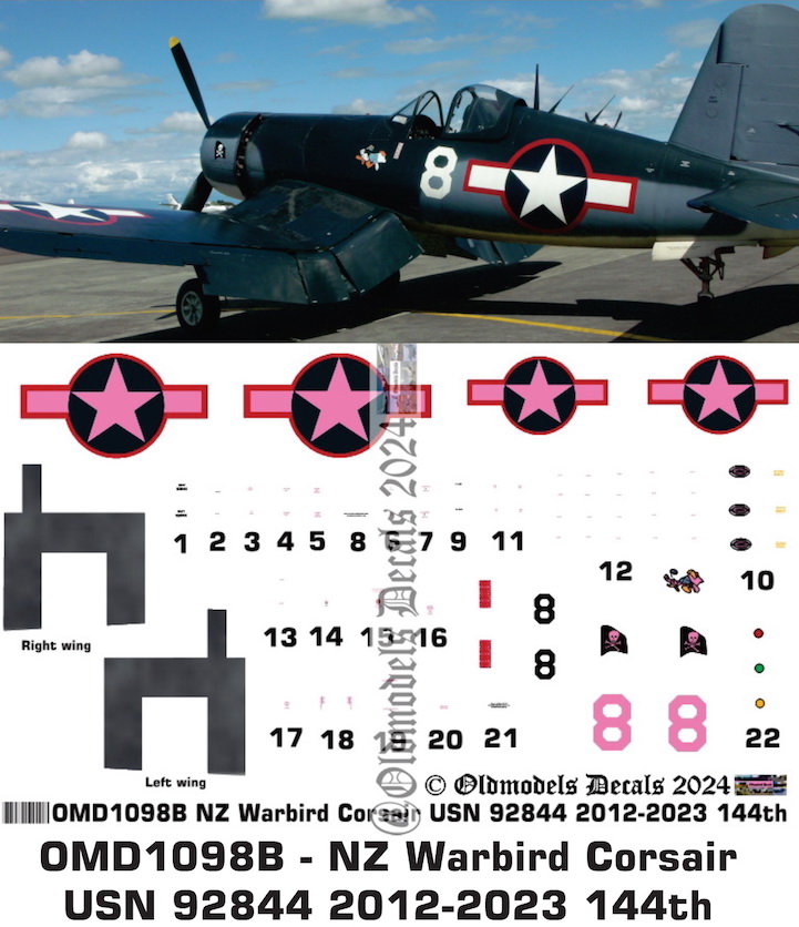 (image for) OMD1098B Vaught FG1-D Corsair New Zealand Warbird