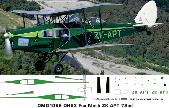 (image for) OMD1099 DH83 Fox Moth ZK-APT