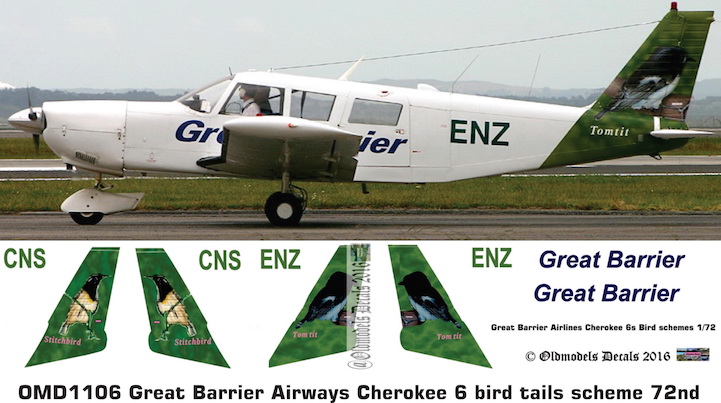 (image for) OMD1106 Piper PA-32 Cherokee Great Barrier Airways