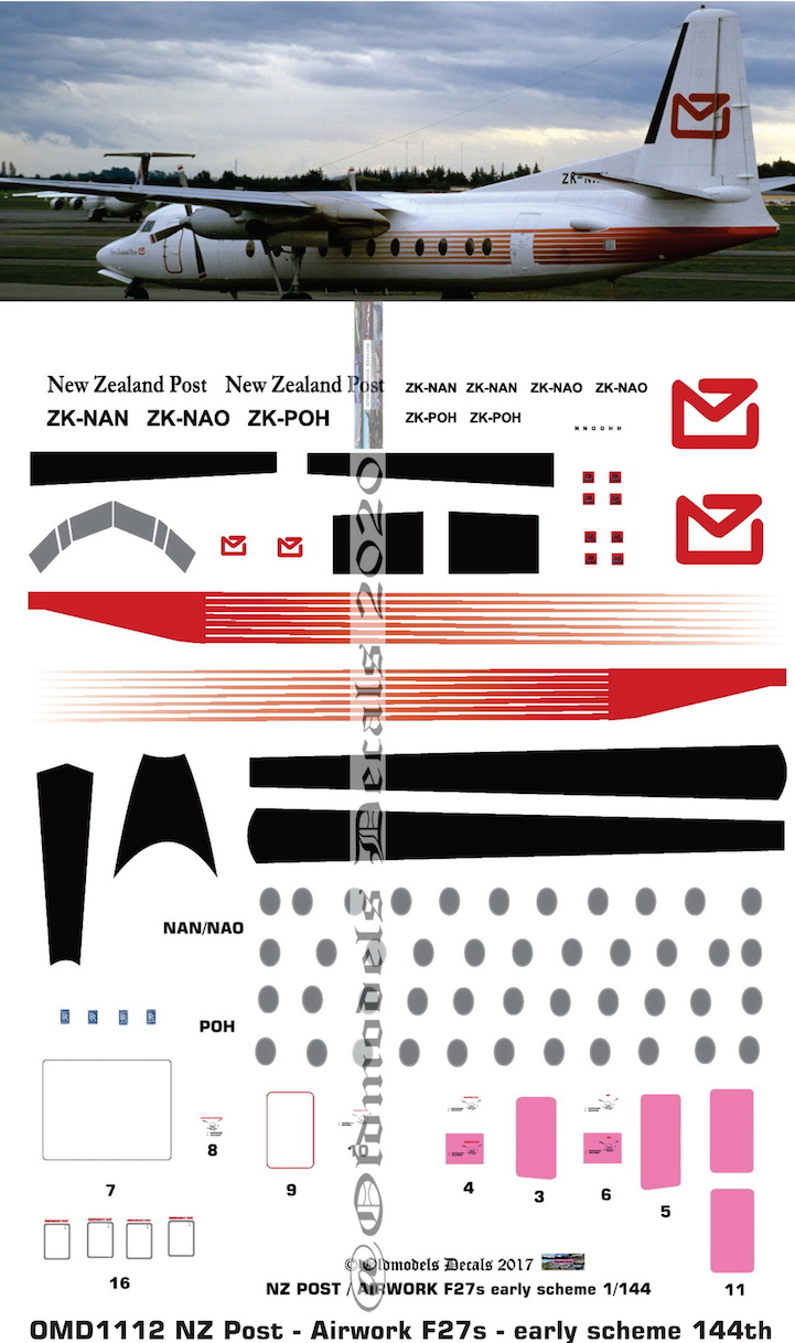 (image for) OMD1112 Fokker F27 New Zealand Post / Airwork