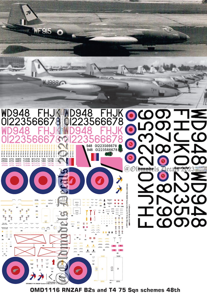 (image for) OMD1116 - 1116A EE Canberra B2 & T4 Royal New Zealand Air Force
