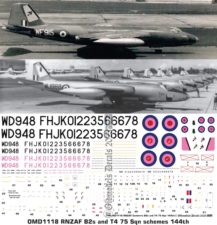 (image for) OMD1118 EE Canberra B2 & T4 Royal New Zealand Air Force