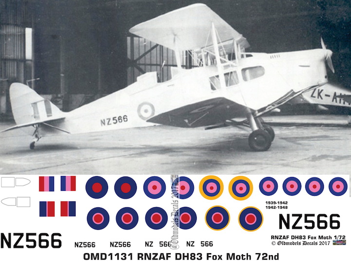 OMD1131 DH.83 Fox Moth Royal New Zealand Air Force