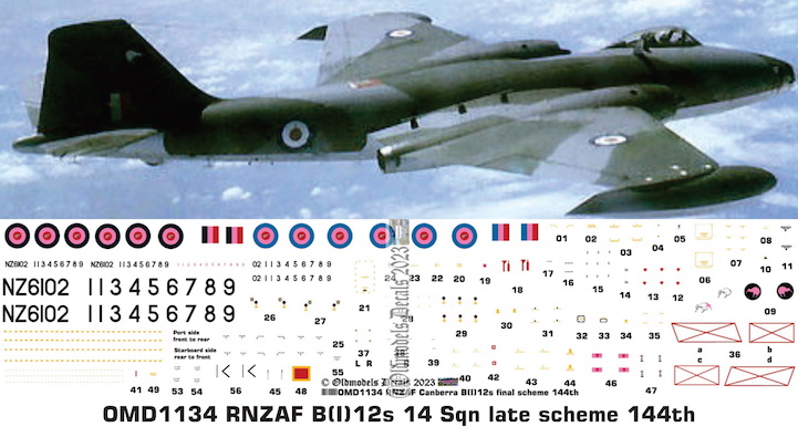 (image for) OMD1134 EE Canberra B(1) 12 & T13 Royal New Zealand Air Force