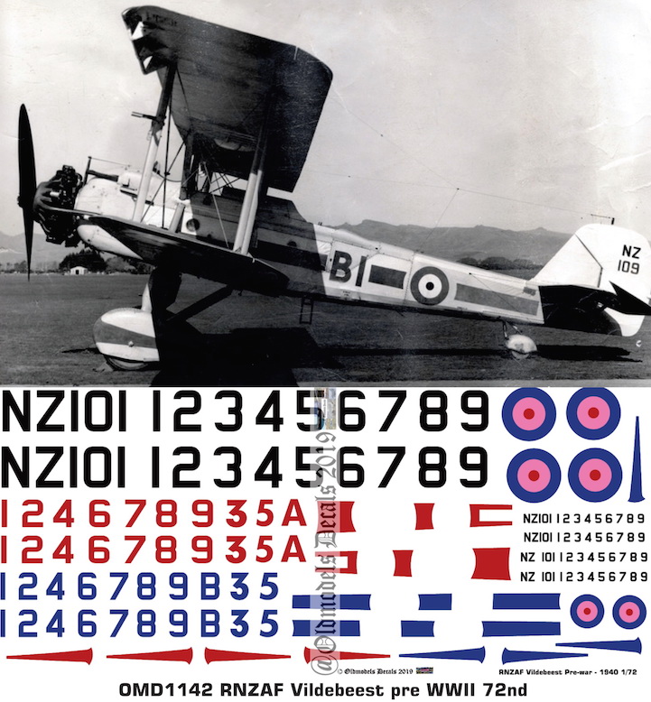 (image for) OMD1142 Vickers Vildebeest Royal New Zealand Air Force