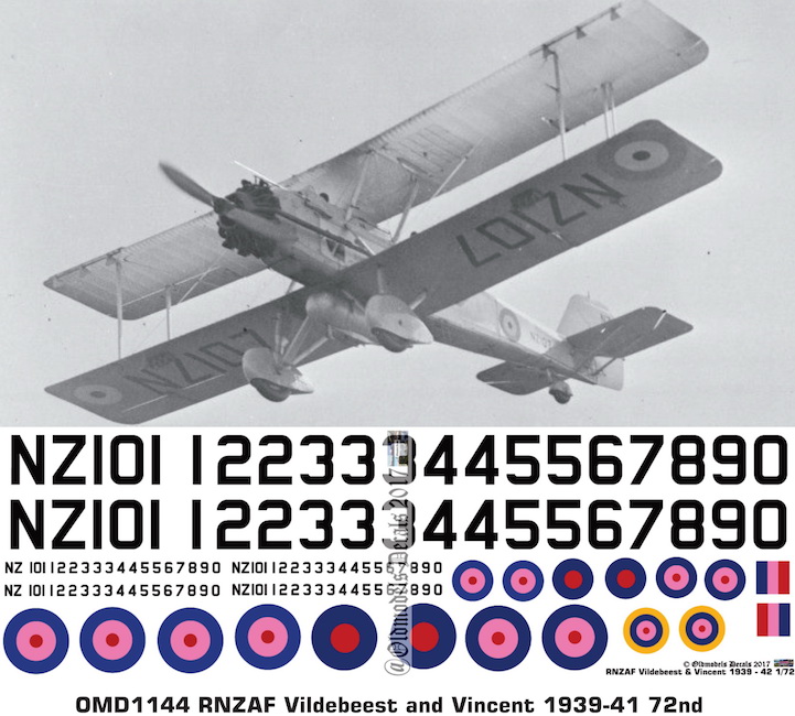 (image for) OMD1144 Vickers Vildebeest & Vincent Royal New Zealand Air Force