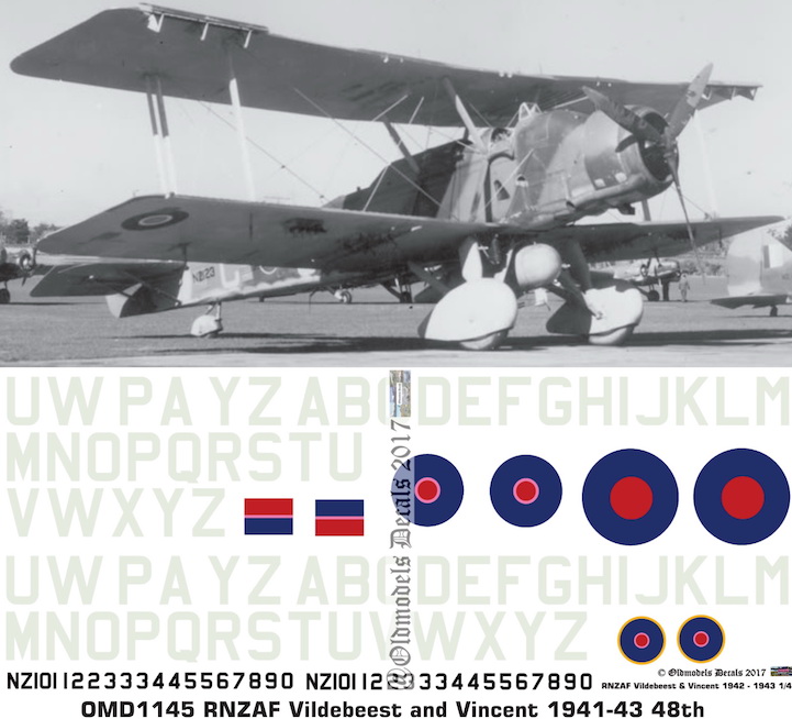 (image for) OMD1145 Vickers Vildebeest & Vincent Royal New Zealand Air Force