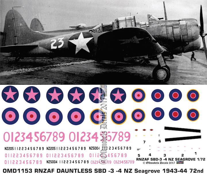 (image for) OMD1153 Douglas Dauntless SBD/-3/-4 Royal New Zealand Air Force