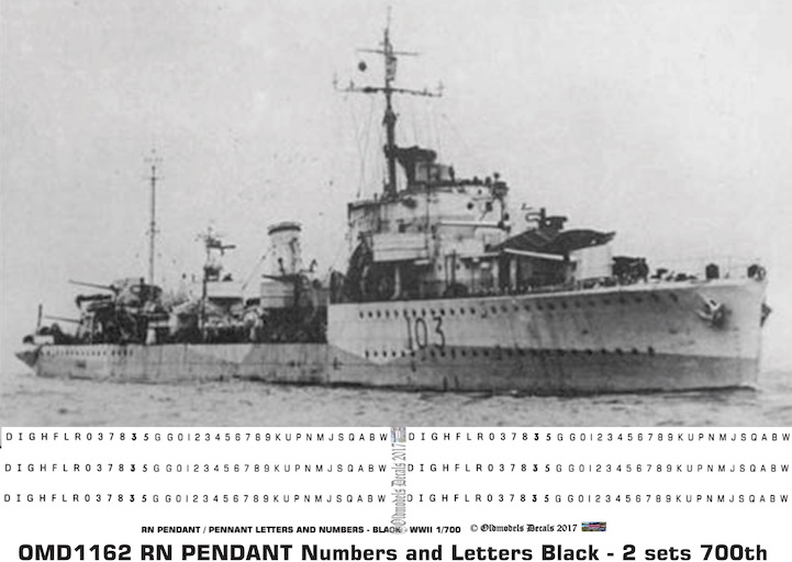 (image for) OMD1162 Royal Navy Pendant Numbers & Letters