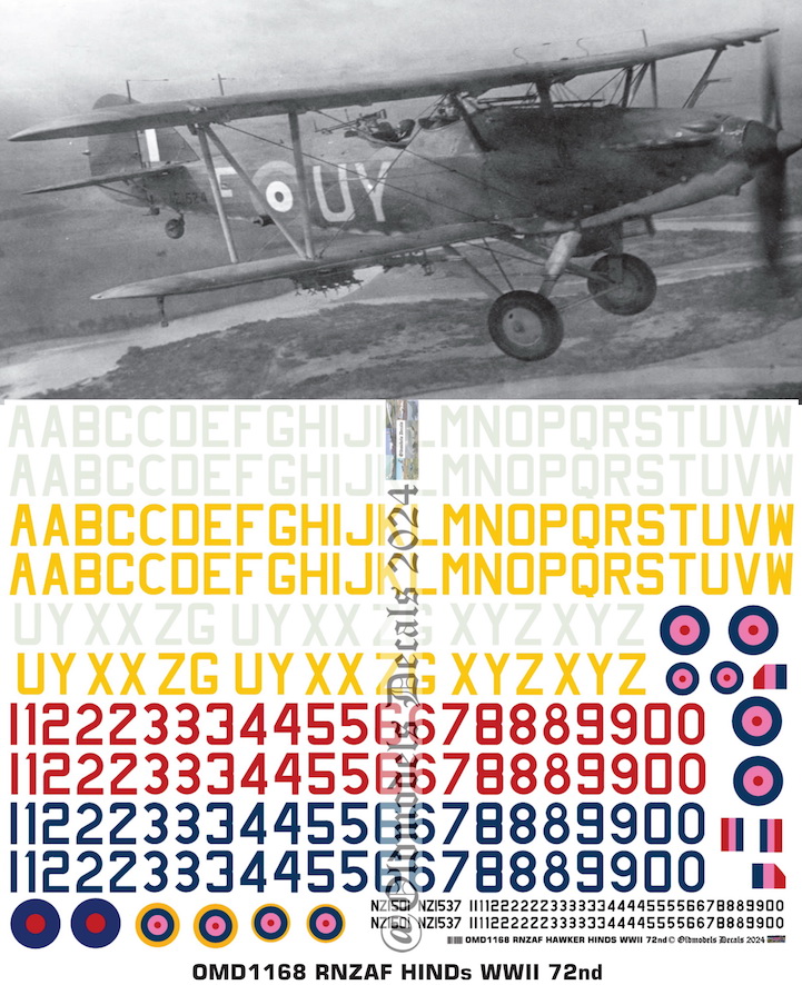 (image for) OMD1168 Hawker Hind Royal New Zealand Air Force