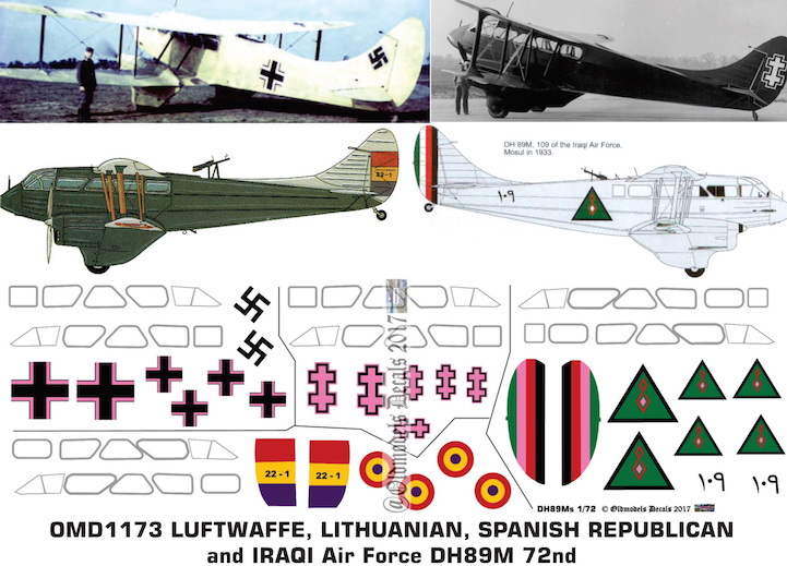 (image for) OMD1173 DH89M Dragon Rapide Multiple Air Forces