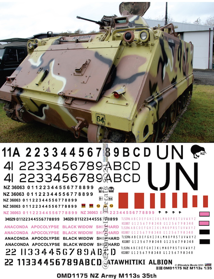 OMD1175 Armoured Personnel Carrier M113 New Zealand Army