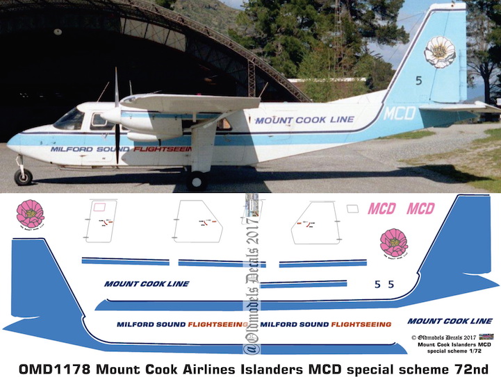 (image for) OMD1178 BN-2 Islander Mount Cook Airlines