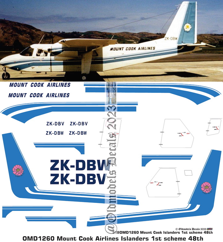 (image for) OMD1260 BN-2 Islander Mount Cook Airlines