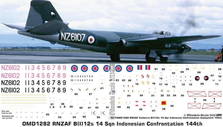 (image for) OMD1282 EE Canberra B(1) 12 & T13 Royal New Zealand Air Force