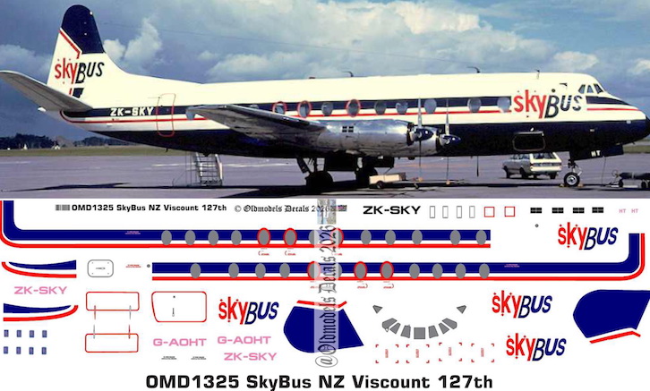 (image for) OMD1325 Vickers Viscount 807 Skybus NZ