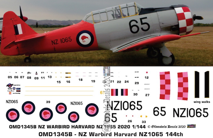 OMD1345B NA T-6 Harvard New Zealand Warbird